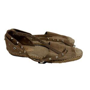 SCHUTZ Taupe Laceup Espadrille Flats w/ Dustbag Size 7